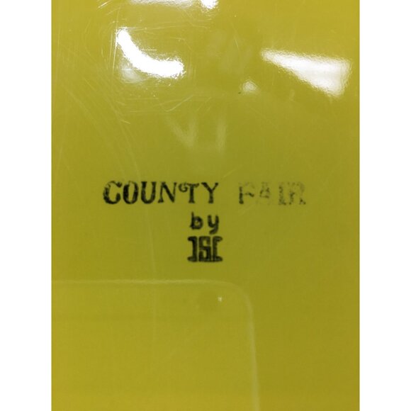 Vintage Country Fair Tray Round Apple Daisy Flower Design Mid Century 14'' - Picture 9 of 9